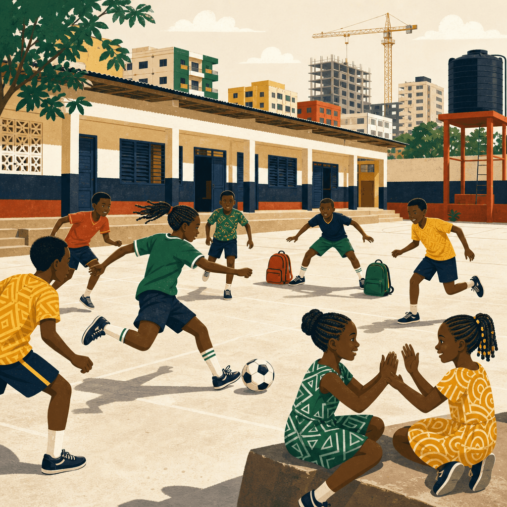 La cour, à la récréation